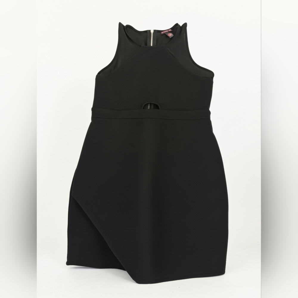Material Girl Black Asymmetrical Cutout Midi Dress